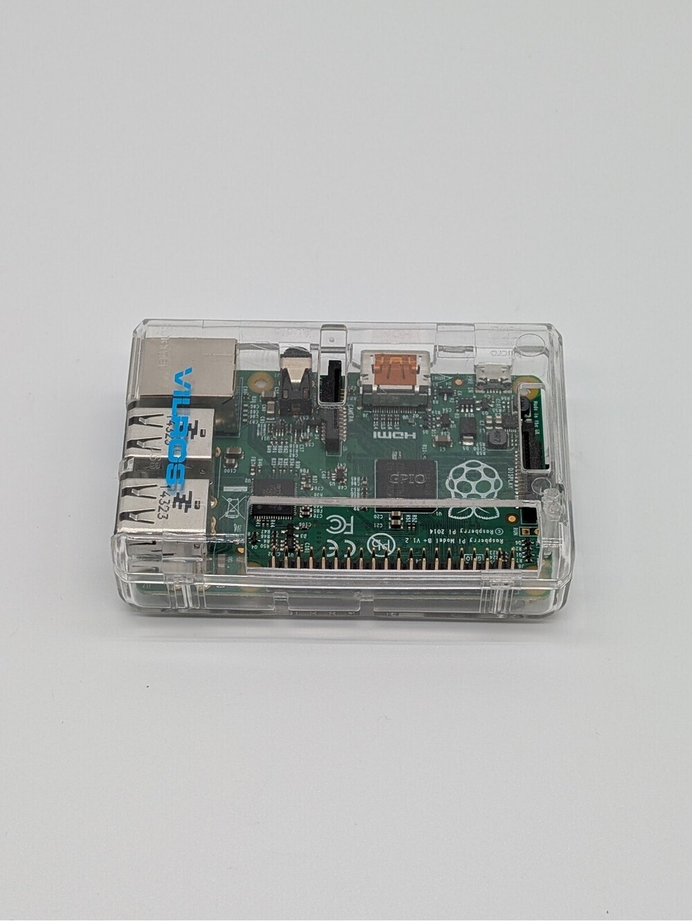 Raspberry Pi Model B+ V1.2 (2014) in Vilros Clear Case